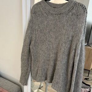 Free People Gray Crew Neck Sweater